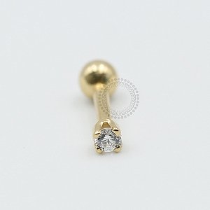 OR08 Microbell Zirconia Cravada Ouro 18k
