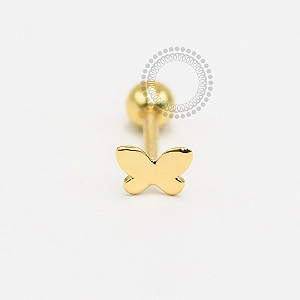 OR101 Microbell Fino 0.8 Borboleta Delicada Ouro 18K