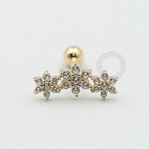 OR25 Microbell Cluster 3 Flores Ouro 18k