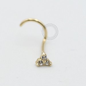 OR30 Nostril Micro Trinity Zirconia Ouro 18K