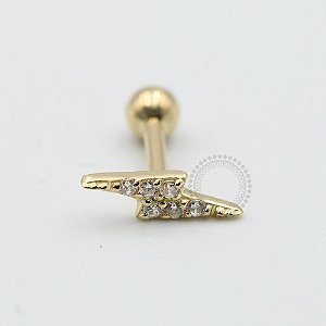 OR31 Microbell Mini Raio Cravejado Ouro 18K