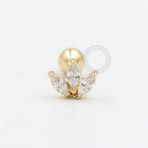 OR37 Microbell Coroa 3 Navetes Ouro 18K
