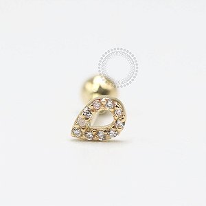 OR44 Microbell Gota Cravejada Vazada  Ouro 18K