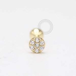 OR45 Microbell Mini Circulo Cravejado Ouro 18K