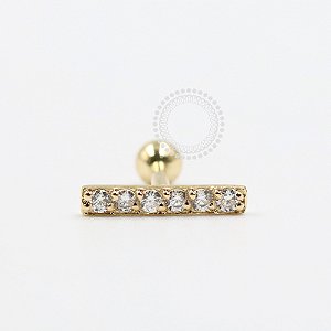 OR50 Microbell Barra 6 CZ Ouro 18K