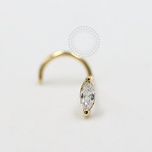 OR52 Nostril Zirconia Navete Ouro 18K
