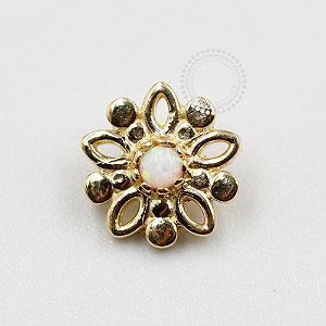 OR72 Topo Flor de Opala Ouro 18K