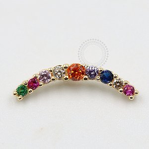 OR75 Topo Cluster Rainbow Ouro 18K
