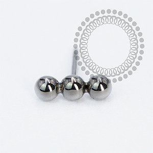 TN2222 Topo 3 Mini Esferas Push Pin Titânio ASTM F136