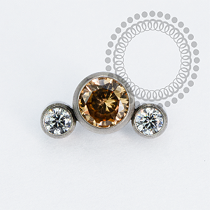 TN2229 Topo Mini Cluster Champanhe Titânio ASTM F136