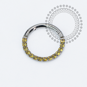 TN2251 Segmento Frontal CZ Amarelo Titanio ASTM F136