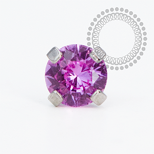 TT66 Topo CZ  Rose ProngSet Push Pin Titânio Mill®