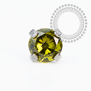 TT70 Topo CZ Peridot ProngSet Push Pin Titânio Mill®