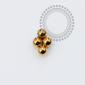 TN2288 Topo Mini Clover 4 Esferas Titânio PVD Gold