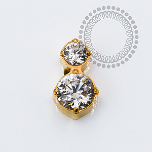TN2290 Topo 2 CZ Cristal Titânio PVD Gold