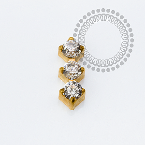 TN2303 Topo Micro Cluster 3 CZ Titânio PVD Gold