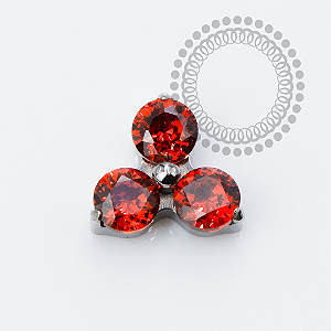 TN2309 Topo Trinity Lux Garnet Push Pin Titânio ASTM F136