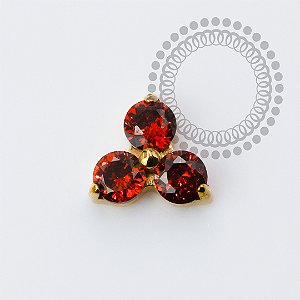 TN2317 Topo Trinity Lux Garnet Push Pin Titânio PVD Gold