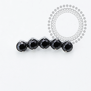 TN2328 Topo Cluster CZ Black  Titânio ASTM F136