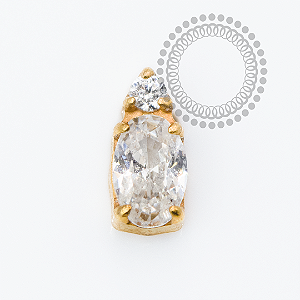 TN2348 Topo Mini Zirconia  Oval Titânio PVD Gold
