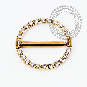 TN2423 Nipple Circular Cravejado Titânio PVD Gold