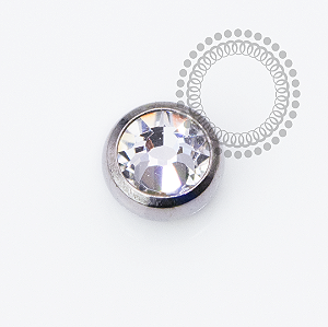 TT79  Topo Pedra Cristal  2.7mm Push Pin Titânio Mill®