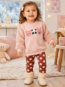 Conjunto Infantil Feminino Kyly Soft Rosa