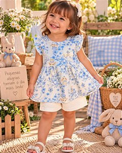 Conjunto Bebê Feminino Coelho Azul