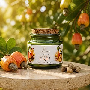 Vela Aromática Caju 100g em Copo de Vidro Verde