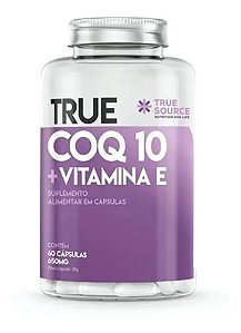 Coq-10 Coenzima Q10 Ubiquinol Lipossomal + Vitamina E 60 Caps - True Source Sabor Sem Sabor