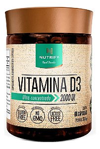Nutrify - Vitamina D3 2.000 Ui - Para Ossos, Músculos E Imunidade - 60 Cápsulas - Sabor Neutro Sem Sabor