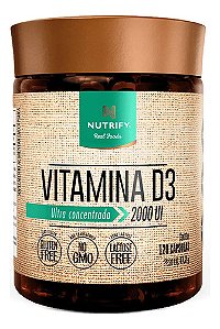 Vitamina D3 2.000 Ui 120 Cápsulas Nutrify Sem Sabor