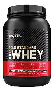 Optimum Nutrition Proteína Gold Standard 100% Whey sabor double rich chocolate em pote de 907g