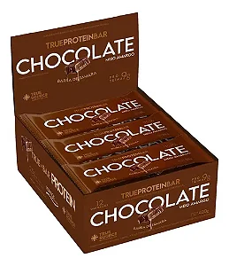 BARRINHA DE TAMARA TRUE BAR PROTEIN SABOR CHOCOLATE MEIO AMARGO DISPLAY C/ 12UNID 420G