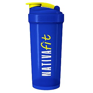 Coqueteleira NativaFit Azul Amarelo  mistura perfeita