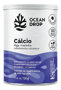 CALCIO DE ALGA VEGETAL - OCEAN DROP - VEGANO SEM LACTOSE - 120 TABS