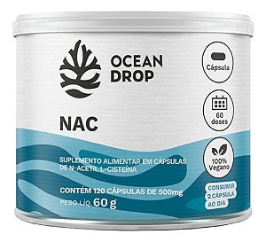NAC N-ACETILCISTEINA 500MG - OCEAN DROP - 120 CAPS