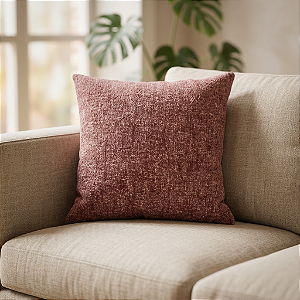 Almofada em Bouclé Liso Mesclado Rose Queimado 52x52 – Rosato