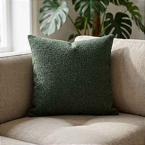 Almofada em Linho Liso Rustico Verde 52x52 Verdezza