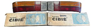 Par Lanterna Traseira Passat Pointer Original Cibié Logo Vw Ambos Lados Tricolor Friso Preto