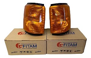 Par Pisca Seta Ford F1000 93 A 97 Âmbar Fitam Padrão Cibiê Âmbar