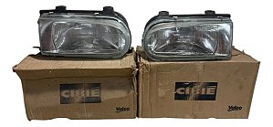 Par Farol Gol G2 Original Cibié 95 / 99 Máscara Cromada Ambos Lados
