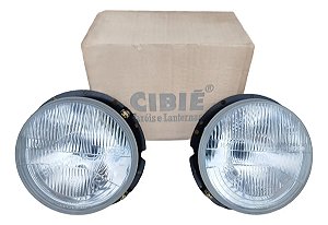 Par Farol Fusca Itamar Kombi 76 / Cibié Bi-odo H4 Original Ambos Lados