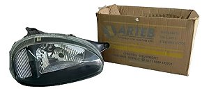 Farol Corsa 00/09 Ld Manual Máscara Negra Arteb Original Direito/passageiro