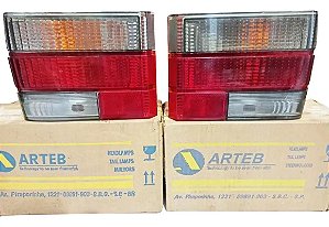 Par Lanterna Traseira Gm Chevette 83/86 Fumê Original Arteb Esquerdo Bicolor Fumê