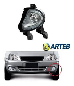 Farol Auxiliar Milha Neblina Gm Corsa 00 / 10 Esquerdo Arteb