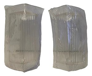 Par Lente Lanterna Seta Pisca Opala 1973 1974 Branca Acrilux Cristal