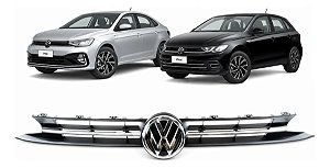 Grade Radiador Vw Polo Virtus Original 2018 A 2022 Preto