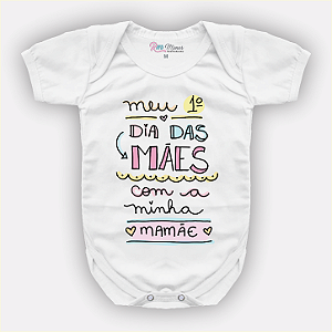 Body Bebê Personalizado Meu Primeiro Dia Das Mães