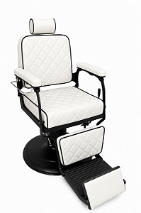 Cadeira de Barbeiro Profissional Oslo Gray Cinza Reclinável Apoio dos Pés Paragon Brasil